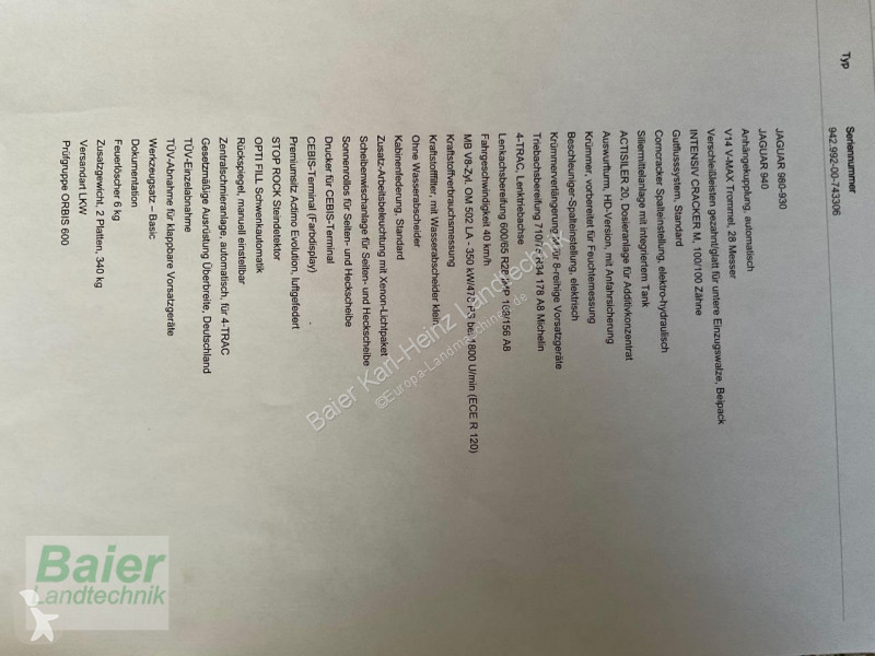 Ensileuse automotrice Claas Jaguar 940 - Photo 9